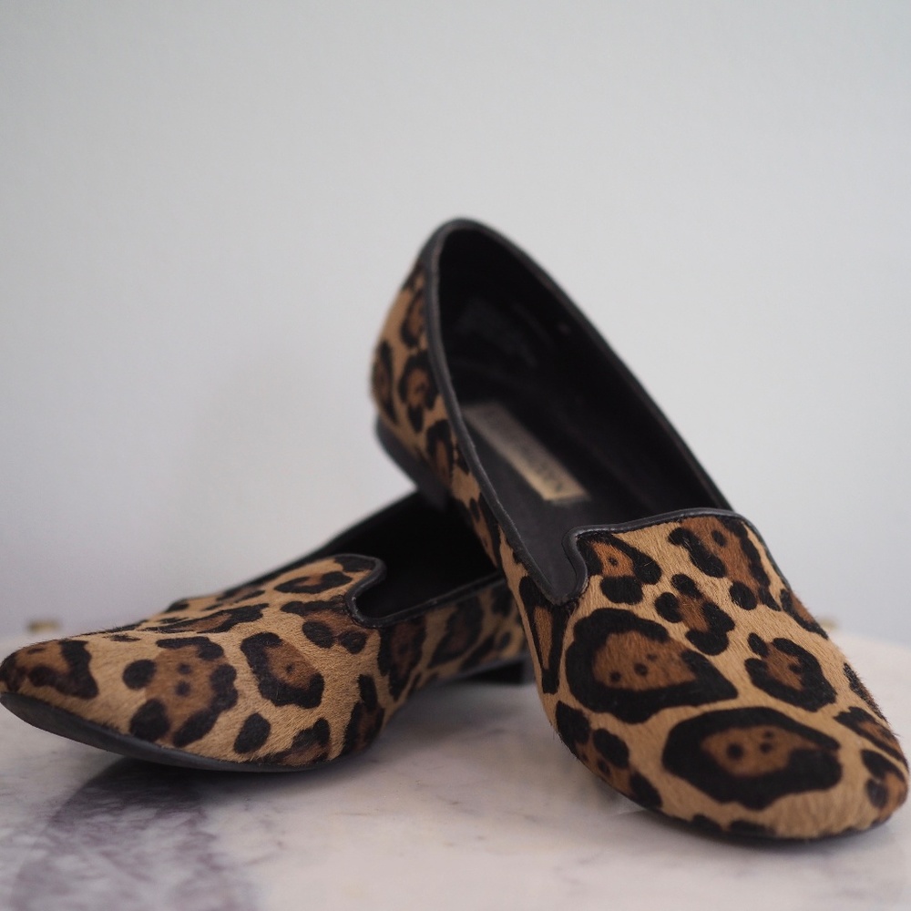 Steve Madden Leopard Print Smoking Slipper